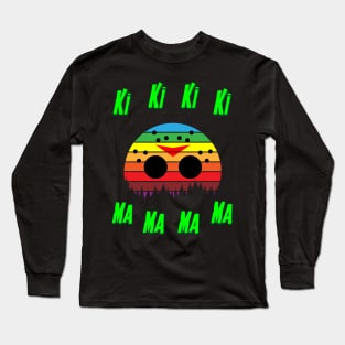 Retro Friday 13th Theme Jason Mask Ki Ki Ki Ma Ma Ma Long Sleeve T-Shirt